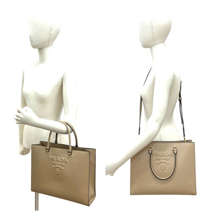 Prada Triangle Logo Embossed Saffiano Leather 2-Way — view 2