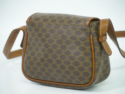 Authentic Celine Macadam Shoulder Bag Pochette PVC Brown Macadam Bag Pre-owned