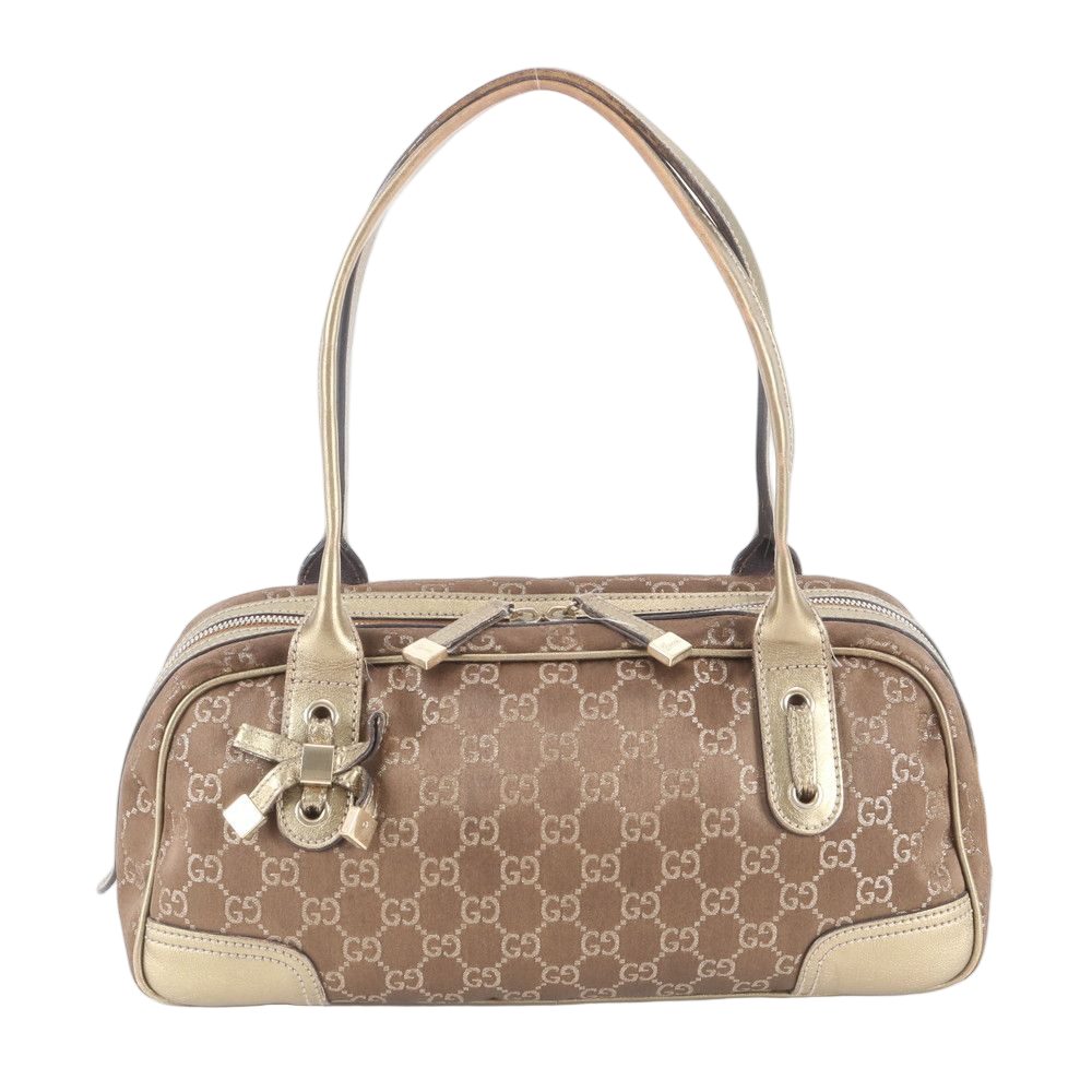 Gucci GG Nylon Princi Leather Shoulder Bag Tote Hand