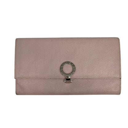 1652 Bvlgari Long Wallet Leather Pink Wallet Silver Hardware 30415