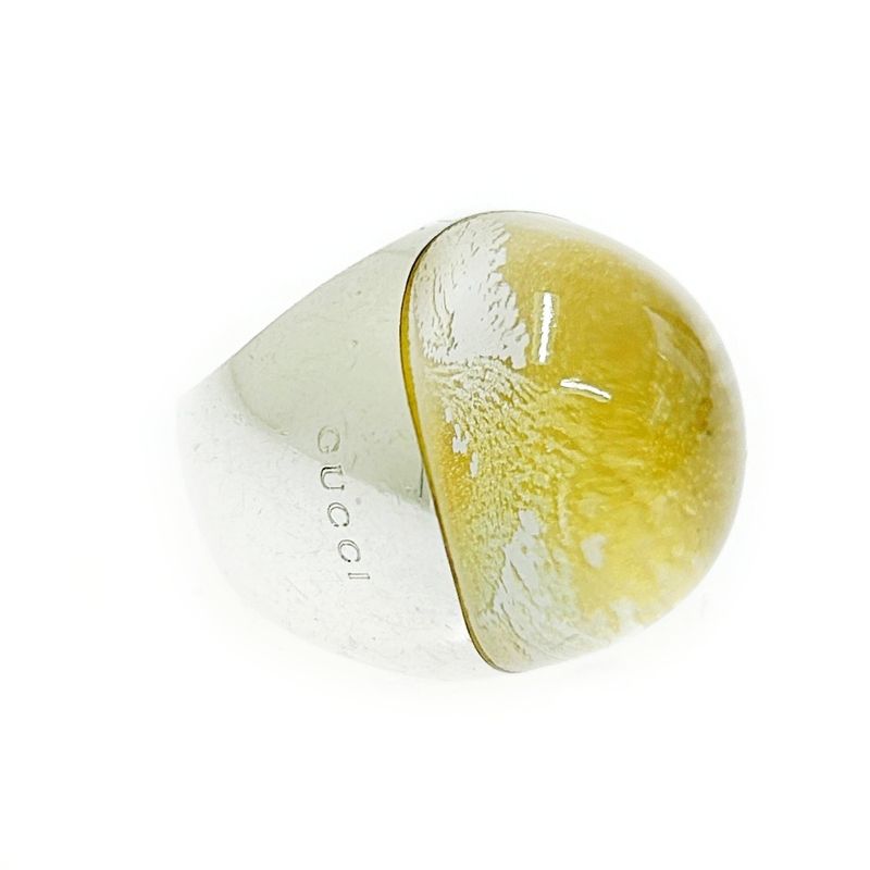 Gucci Silver Stone Ring 32.3g 925 Engraving 459236 Ring with Box