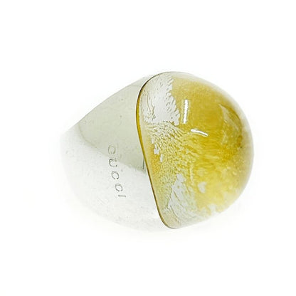 Gucci Silver Stone Ring 32.3g 925 Engraving 459236 Ring with Box