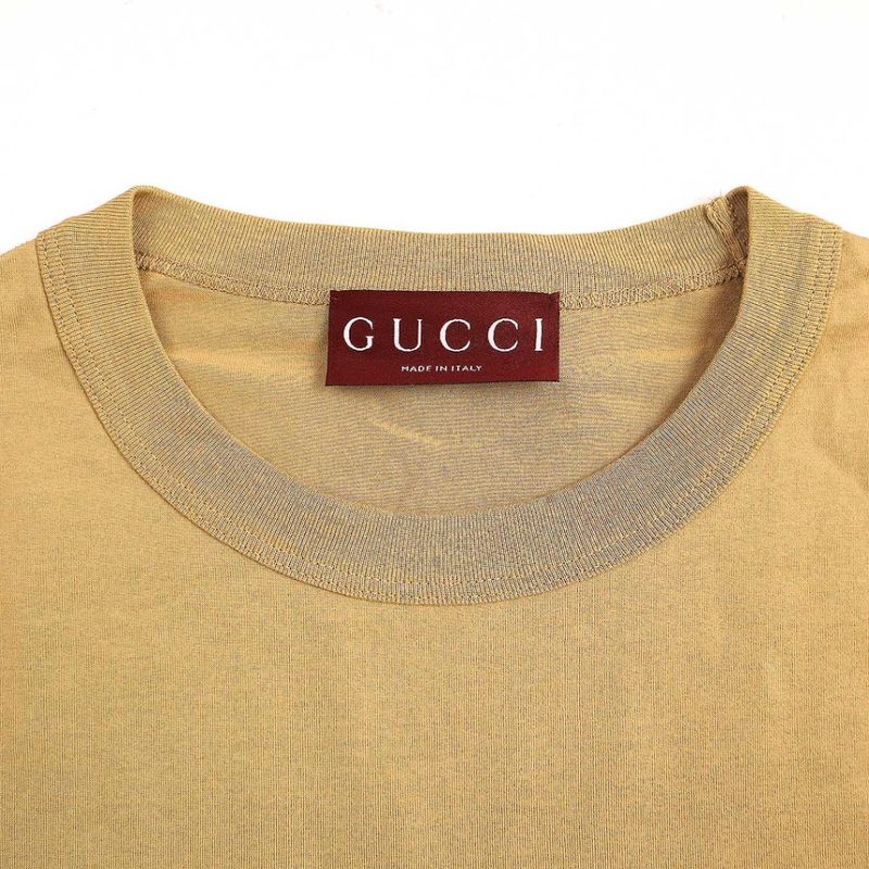 Gucci Cotton Jersey T-Shirt with Embroidery 791547 Xjgjt Camel XS