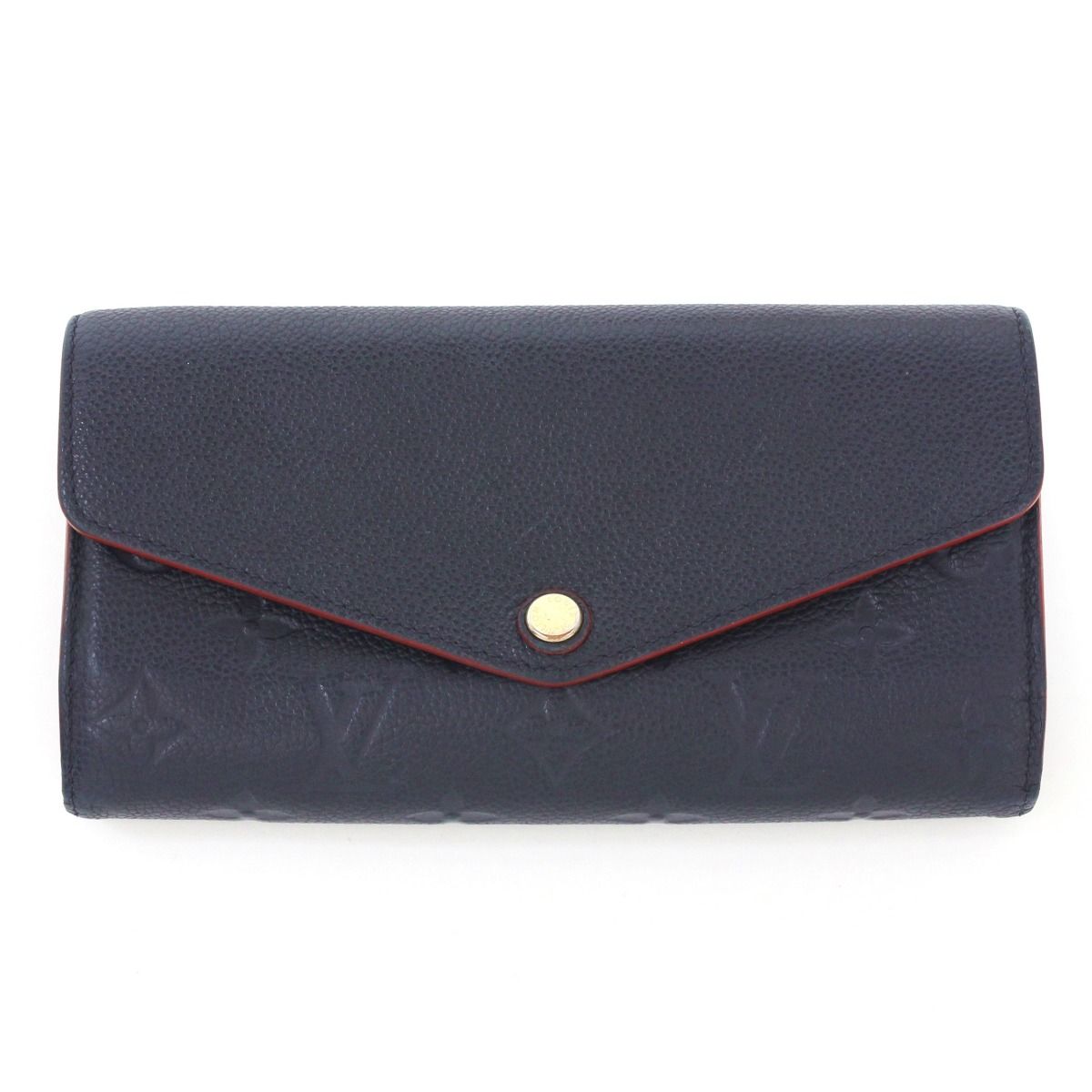 Louis Vuitton Monogram Empreinte Portefeuille Sarah Marine Rouge Long Wallet