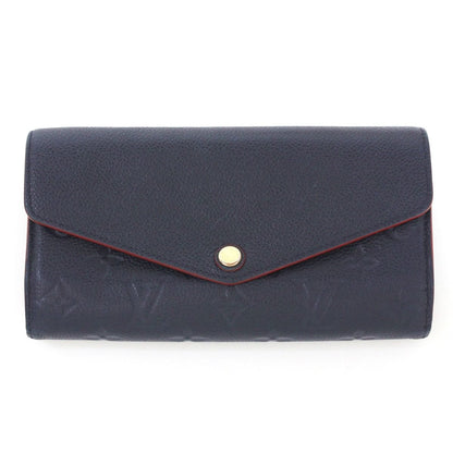 Louis Vuitton Monogram Empreinte Portefeuille Sarah Marine Rouge Long Wallet