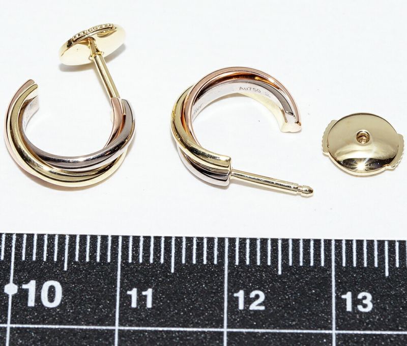 Cartier Earrings 18K Yellow Gold 18K White Gold 18K Pink Gold Trinity Earrings