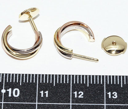 Cartier Earrings 18K Yellow Gold 18K White Gold 18K Pink Gold Trinity Earrings