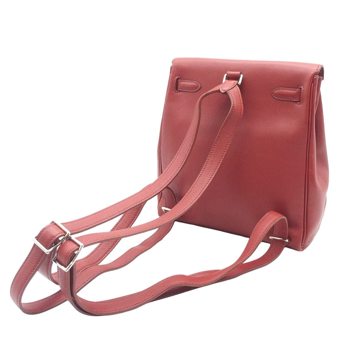 Hermes Kelly a Dos PM Rouge Ash Silver Gulliver Backpack — view 2