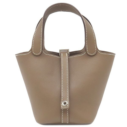Hermes Handbag Picotin Lock Mikro Vorsluft Etoupe Silver Hardware Glazed