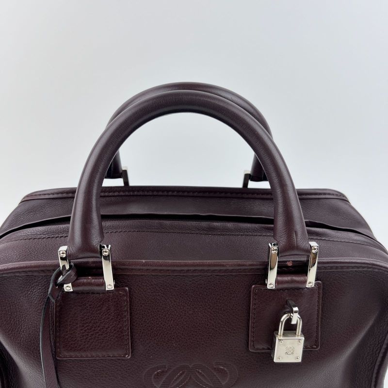 Loewe Anagram Amazona 28 Handbag Brown Leather Vintage Women's