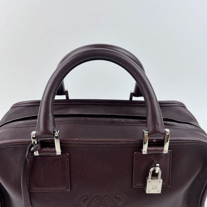 Loewe Anagram Amazona 28 Handbag Brown Leather Vintage Women's