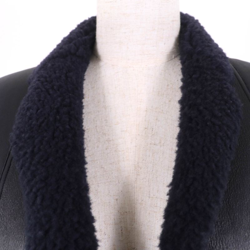 Celine 2 8h34/4238 Phoebe Philo Egg Crombie Reversible Mouton Coat Dark Navy 38