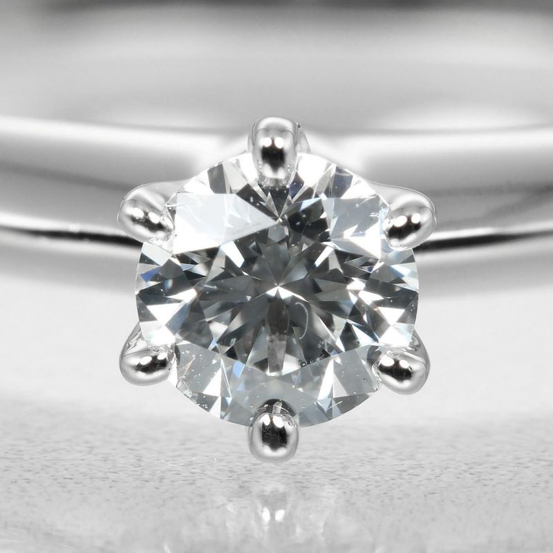 Tiffany & Co Solitaire 0.21ct Vs1/i/3ex Pt950platinum × Diamond #8 Ladies 3.62g