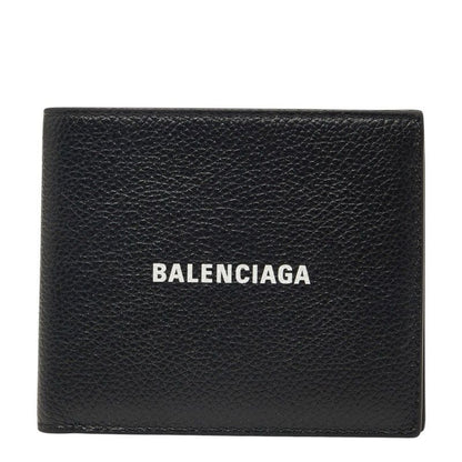 Balenciaga Logo Bifold Wallet Black Leather