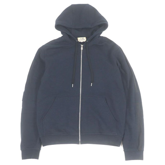 Hermes 20AW Run H Sideline 100% Cotton H Logo Zip Hoodie Navy S Made In Italy