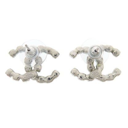 Chanel Coco Rhinestone Earrings Metal Women