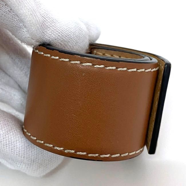 Loewe Bracelet Brown Anagram Excellent Condition Leather Preowned Loewe