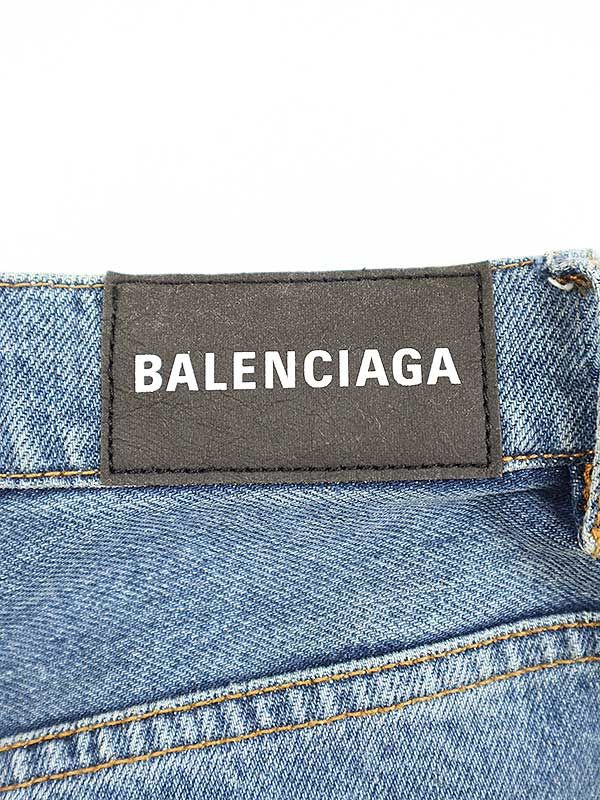 Balenciaga 20ss High Waist Long Denim Pants 594390 Tdw14 Indigo 27