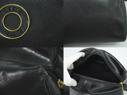 Authentic Celine Leather Shoulder Bag Pochette Black Bag Pre-owned [follow-up