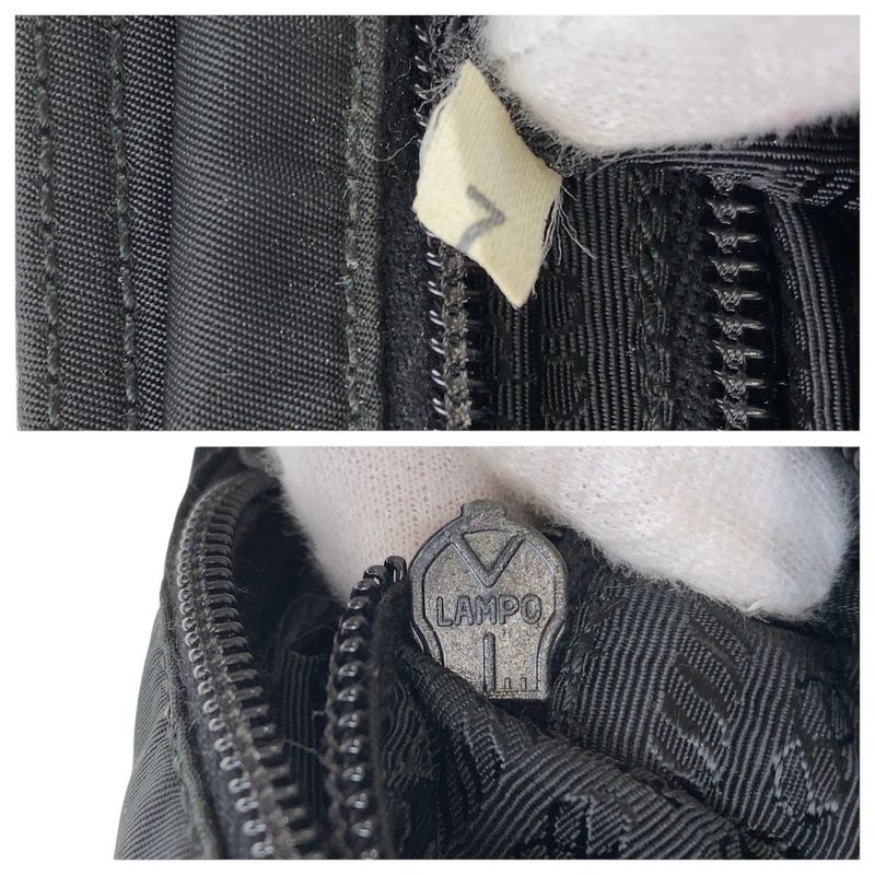 Prada Tessuto Triangle Logo Plate Black Silver Hardware Nylon Tote Bag Shoulder