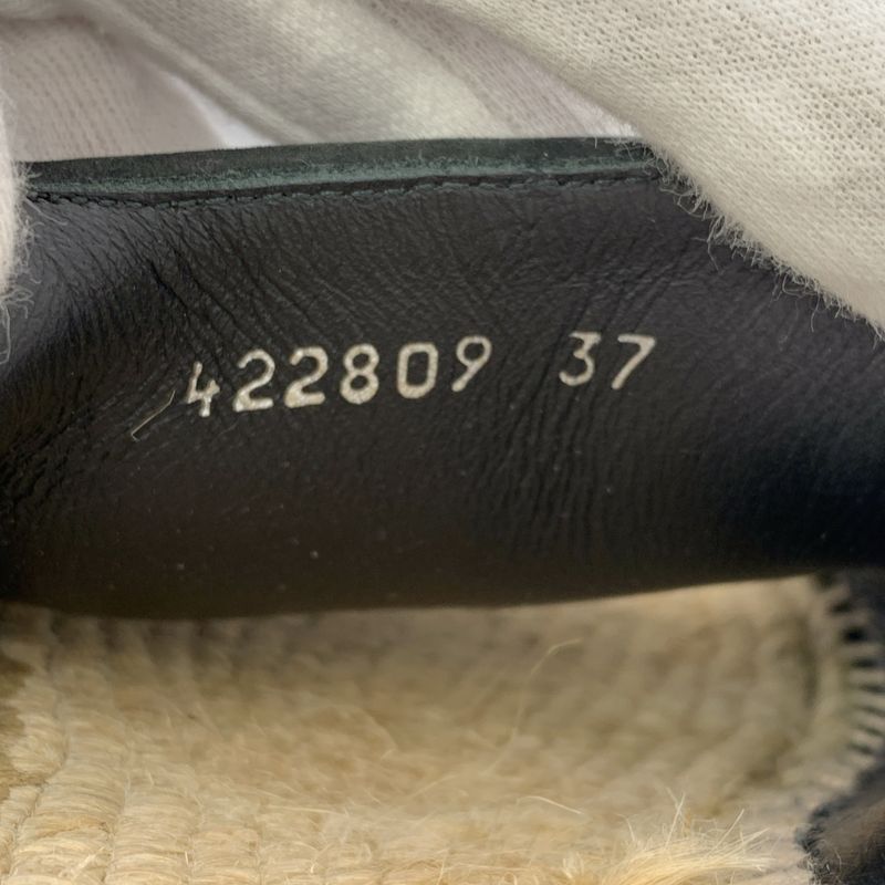 Balenciaga Leather Suring Back Espadrille Wedge Sole Sandals - 37 - Black -