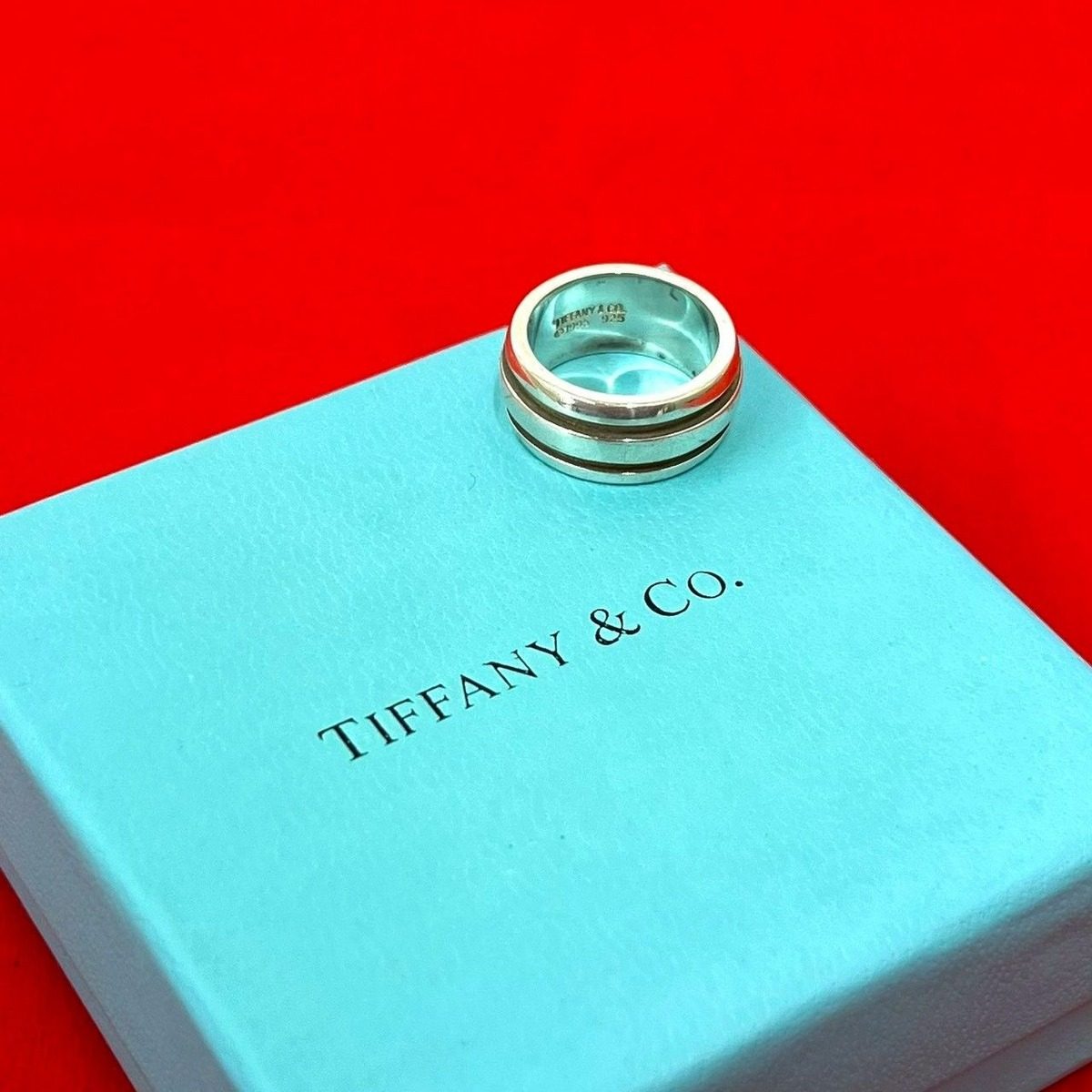 Tiffany & Co Grouped Double Line Ring 925 Silver
