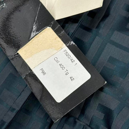Fendi Zucca Pattern Fflogo Trench Coat All Over 42 Navy with — view 10