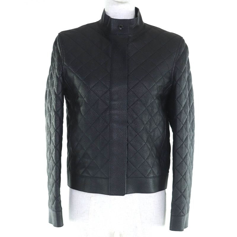 Hermes 2023 3 H1207 D1 Deerskin Leather Jacket With Serie Button Black 36