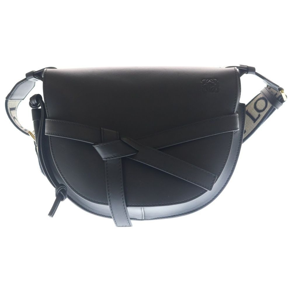 Loewe Gate Dual Small Leather Shoulder Bag Gold Black