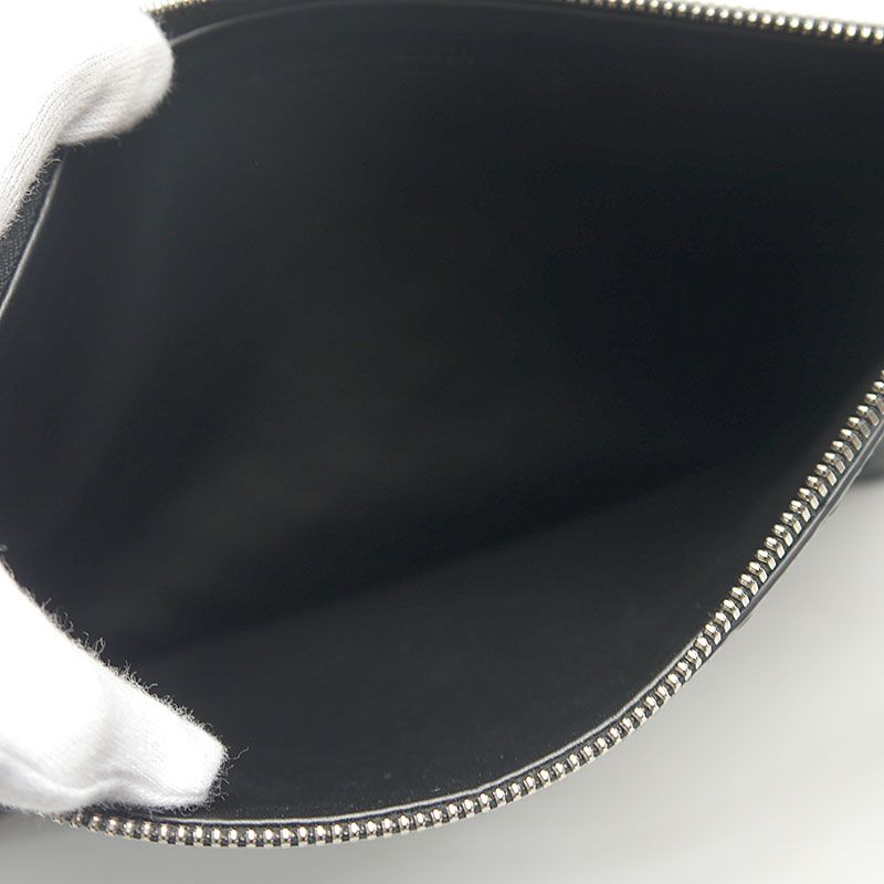 Bottega Veneta Intrecciato Leather Large Pouch Clutch Bag Black