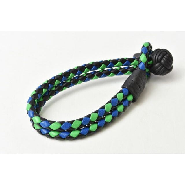 Bottega Veneta Bracelet Bangle Intrecciato Double Blue Green — view 3