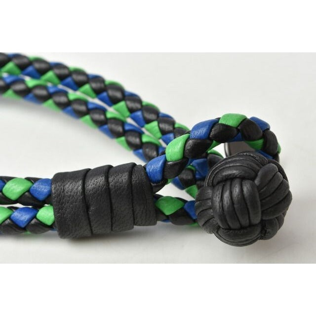 Bottega Veneta Bracelet Bangle Intrecciato Double Blue Green — view 4