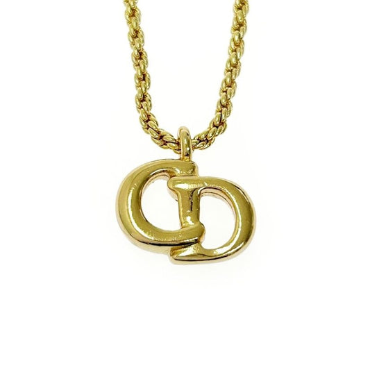 Christian Dior GP CD Logo Necklace Gold