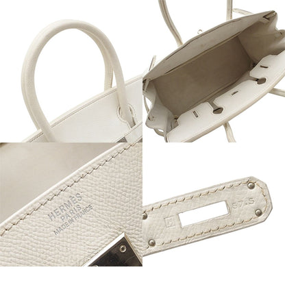Hermes Birkin 30 White Silver Epsom Handbag — view 4