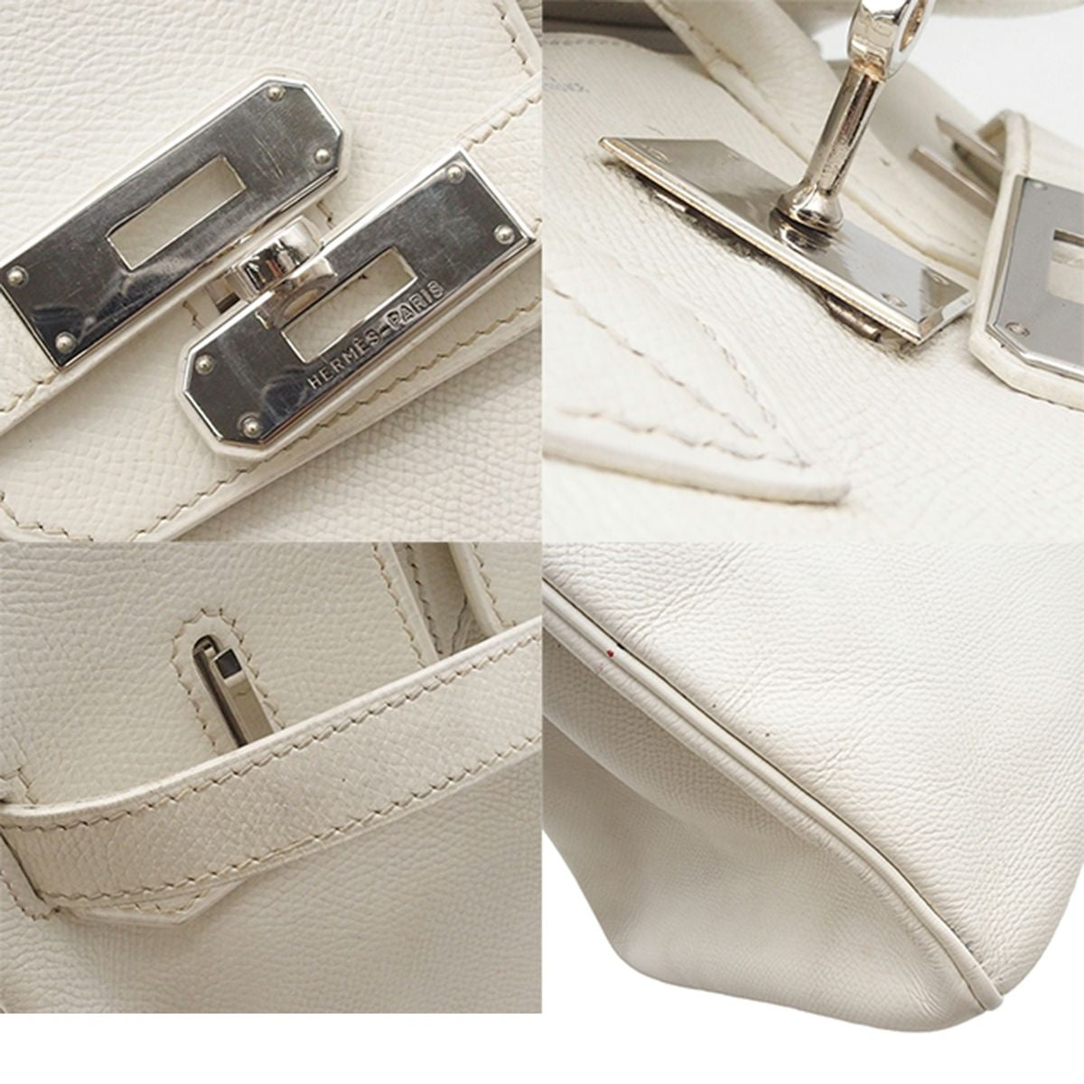 Hermes Birkin 30 White Silver Epsom Handbag — view 5