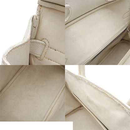 Hermes Birkin 30 White Silver Epsom Handbag — view 7