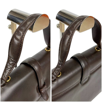 Bottega Veneta Marco Polo 2WAY Top Handle Bag Shoulder Bag Dark Brown Pvcleather