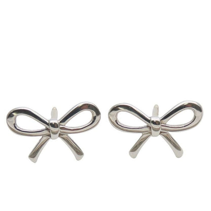 Tiffany & Co Earrings Bow Silver 925 1.4 g Accessory Cute Ribbon