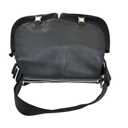 Prada Shoulder Bag Wool Leather Black 76ka954
