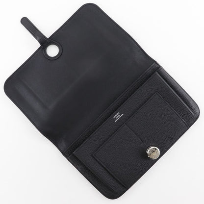 Hermes Dogon GM Togo Black □R Unisex Long Wallet