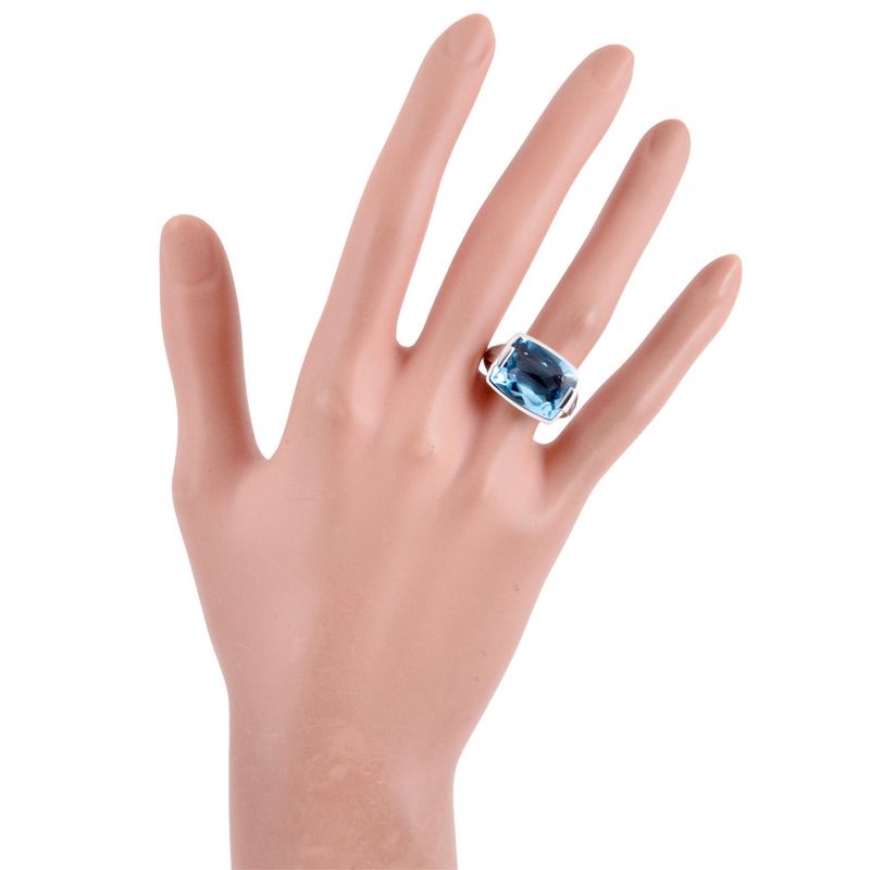 Bulgari Bvlgari Allegra Ring Approx 15 18K White Gold 144g Blue Topaz White