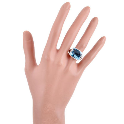 Bulgari Bvlgari Allegra Ring Approx 15 18K White Gold 144g Blue Topaz White