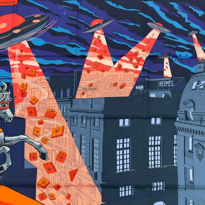 Hermes Carre 90 Scarf Space Shopping At Faubourg Blue