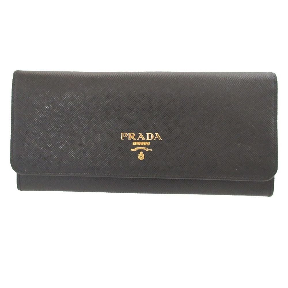 Prada Sapphia Leather Black Bifold Wallet