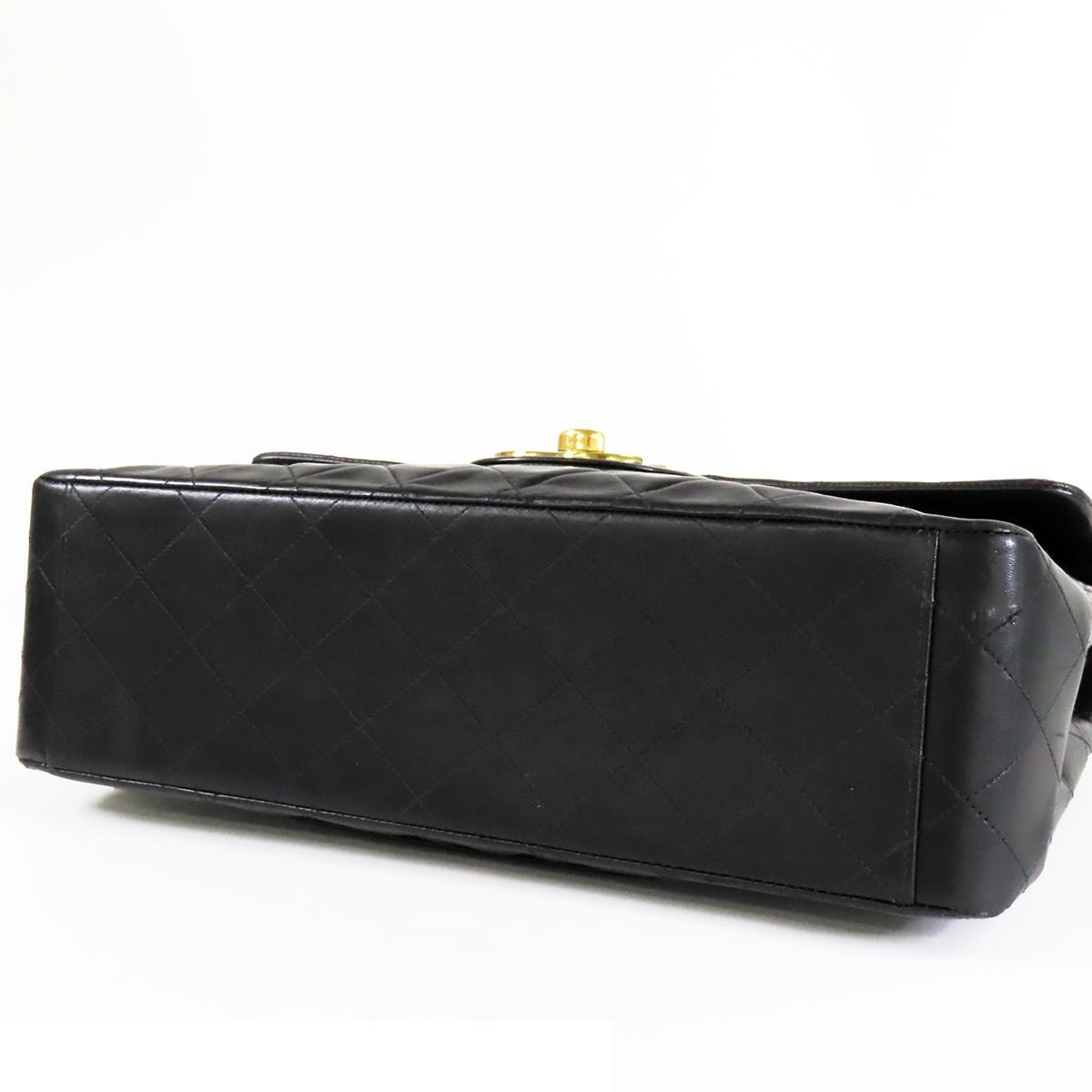 Chanel Single Flap Chain Black Gold Lambskin Maxi Quilted Shoulder Bag Vintage — view 3