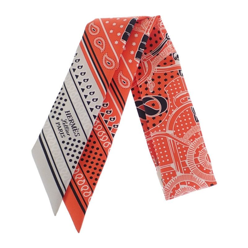 Hermes Twilly Eperon D'or Bandana S 05 Scarf Silk