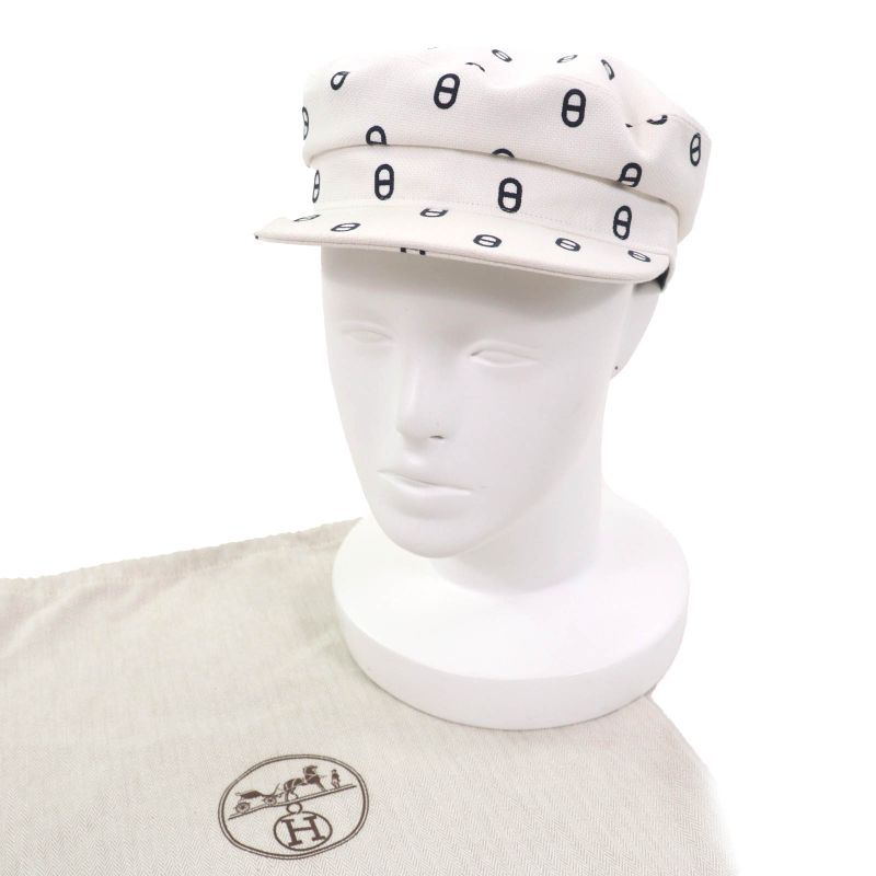 Hermes Vauban Chaine D'ancre Toile Ashe Serie Hardware Cotton Canvas Casket Hat