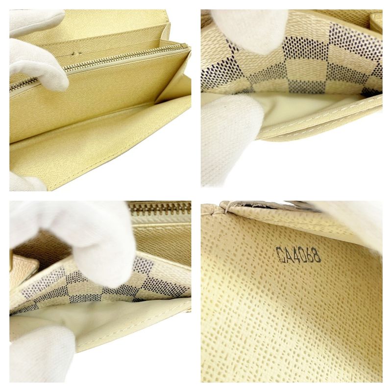 Louis Vuitton N61735 Damier Azure PVC Portefeuille Sarah Long Wallet White