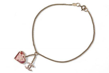 Chanel Bangle Chain Bracelet Chanel CC Coco Heart Pink Gold 05