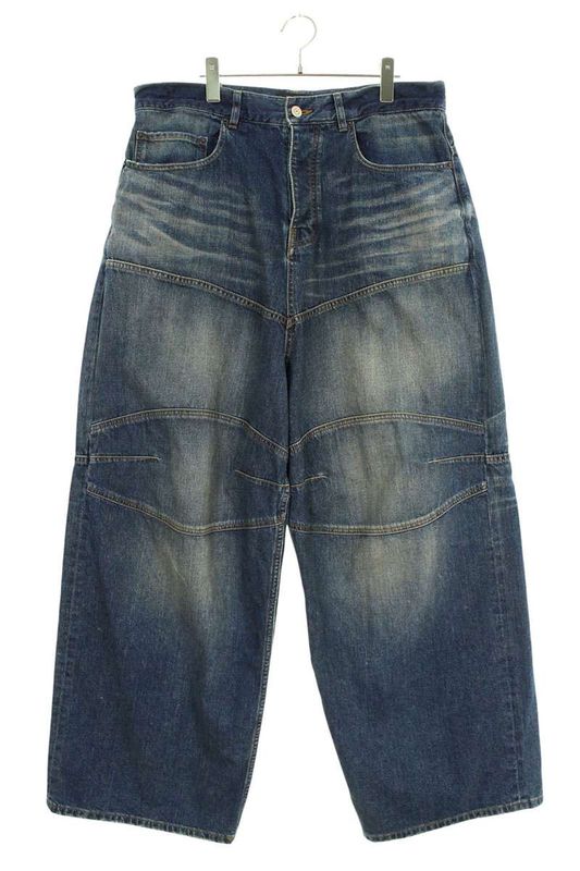 Balenciaga 814161 Trw62 Drawcord Wide Denim Pants Men's S
